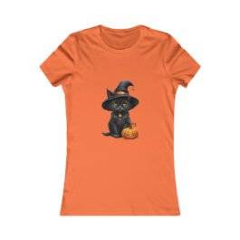 Halloween T-shirt � Lovely Witch black cat Women�s Favorite Tee